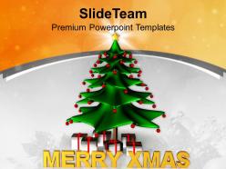 Christmas day clip art stylized tree with gifts holidays templates ppt backgrounds for slides