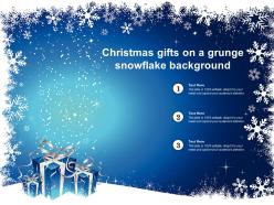 Christmas gifts on a grunge snowflake background