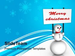 Christmas Greeting Pictures Of Jesus Snowman With Merry Chritsmas Banner Powerpoint Templates Ppt