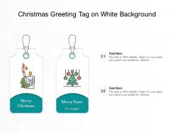 Christmas greeting tag on white background