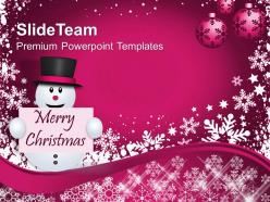 Christmas greetings snowman with message holidays powerpoint templates ppt backgrounds