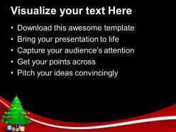Christmas greetings tree with presents events powerpoint templates ppt backgrounds for slides