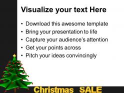 Christmas holiday 3d illustration of tree and sale powerpoint templates ppt backgrounds for slides