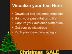 Christmas holiday 3d illustration of tree and sale powerpoint templates ppt backgrounds for slides