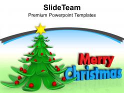 Christmas holiday 3d illustration of tree festival powerpoint templates ppt backgrounds for slides