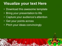 Christmas holiday attractive tree with green ornaments festival powerpoint templates