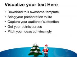 Christmas holiday tree with santa holidays powerpoint templates ppt backgrounds for slides