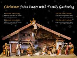 Christmas jesus image with family gathering