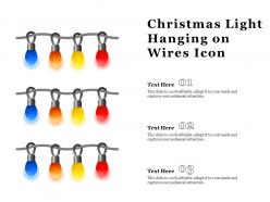 Christmas light hanging on wires icon