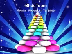 Christmas message clip art colorful pyramid tree powerpoint templates ppt backgrounds for slides