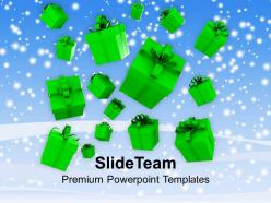 Christmas message clip art falling gift boxes powerpoint templates ppt backgrounds for slides