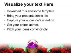 Christmas message clip art flower basket with candies powerpoint templates ppt backgrounds for slides