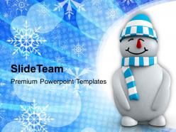Christmas ornament 3d snowman on background powerpoint templates ppt backgrounds for slides