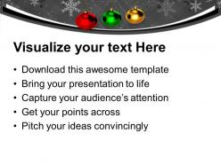 Christmas ornament colourful balls hanging powerpoint templates ppt backgrounds for slides