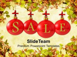 Christmas Pics Tree Sale Baubles On Winter Background Templates Ppt Backgrounds For Slides
