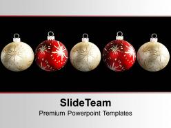 Christmas pictures party balls white and red powerpoint templates ppt backgrounds for slides