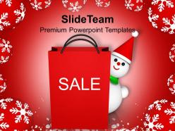 Christmas Present Happy Shopping Bag Winter Background Powerpoint Templates Ppt Backgrounds