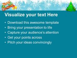 Christmas presents party merry tree with balls and star powerpoint templates ppt backgrounds for slides