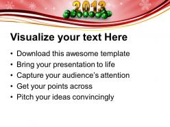 Christmas sermons merry new year 2013 with balls background powerpoint templates