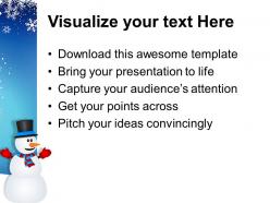 Christmas stocking winter snowman on background powerpoint templates ppt for slides