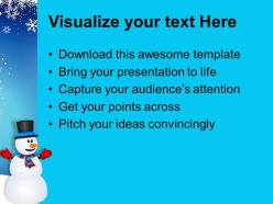 Christmas stocking winter snowman on background powerpoint templates ppt for slides