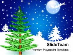 Christmas time merry pine tree background powerpoint templates ppt backgrounds for slides