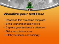 Christmas tree surrounded with gifts powerpoint templates ppt themes and graphics 0113