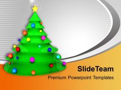 Christmas tree with balls and star joy peace powerpoint templates ppt themes and graphics 0113