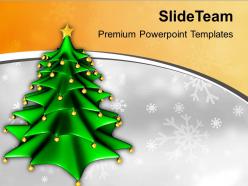 Christmas tree with bells festival celebration powerpoint templates ppt themes and graphics 0113
