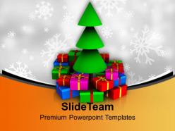 Christmas tree with colorful gifts celebration powerpoint templates ppt themes and graphics 0113
