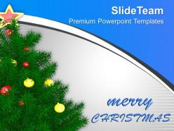 Christmas tree with red golden star powerpoint templates ppt themes and graphics 0113