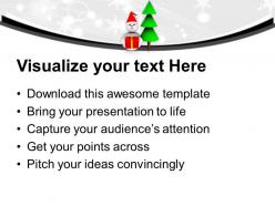Christmas tree with snowman celebration powerpoint templates ppt themes and graphics 0113
