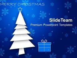 Christmas wreaths images of blue background with gifts powerpoint templates ppt for slides