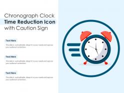 Chronograph clock time reduction icon with caution sign