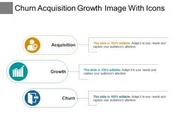 Churn acquisition growth image with icons