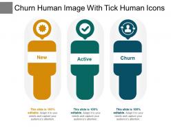 Churn human image with tick human icons
