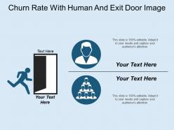 Churn rate with human and exit door image