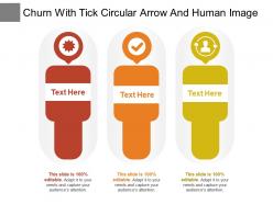 Churn with tick circular arrow and human image