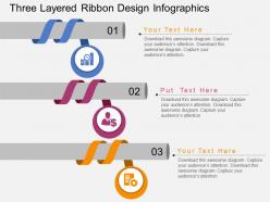 ci Three Layered Ribbon Design Infographics Flat Powerpoint Design