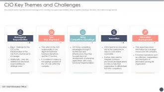 CIO Key Themes And Challenges Critical Dimensions And Scenarios Of CIO Transition