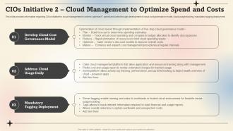 CIOS Initiative 2 Cloud Management To Optimize Spend And Costs Prioritize IT Strategic Cost
