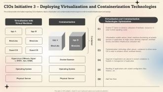 CIOS Initiative 3 Deploying Virtualization And Containerization Technologies Prioritize IT Strategic Cost