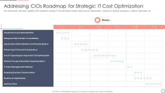 Cios roadmap for strategic it cost optimization cios initiatives for strategic