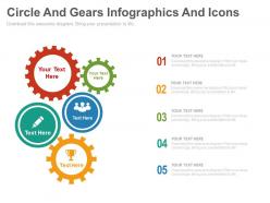 Circle And Gears Infographics And Icons Flat Powerpoint Design