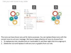 Circle and gears infographics and icons flat powerpoint design