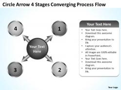 Circle arrow 4 stages converging process flow charts and powerpoint templates