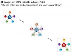 Circle diagram for multi tasking flat powerpoint design