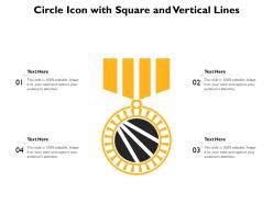 Circle icon with square and vertical lines