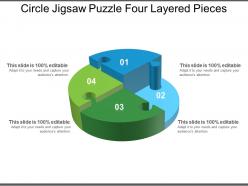 Circle jigsaw puzzle four layered pieces