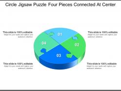 Circle jigsaw puzzle four pieces connected at center